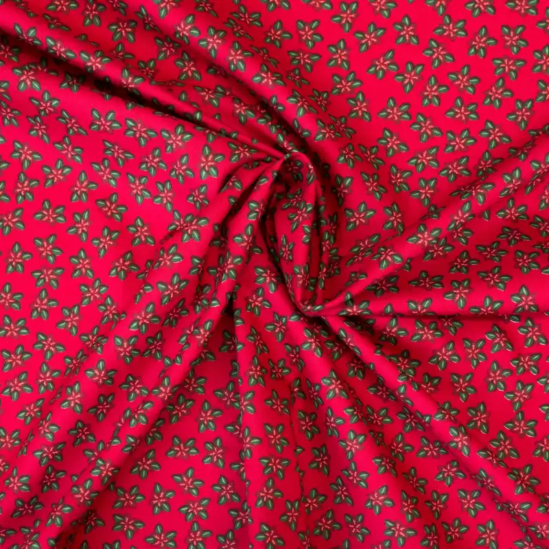 Baumwollstoff, Popeline, rot, grüntöne, bordeaux, Weihnachtsmotive Ausverkauf