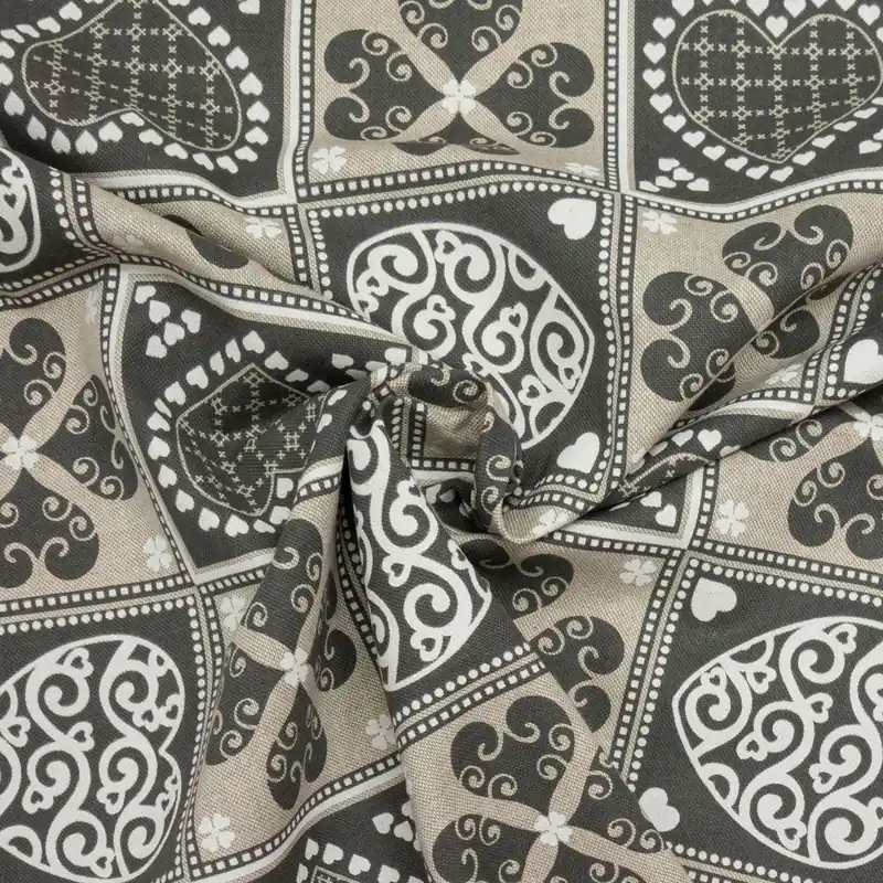 Sonderaktion Dekostoff, Panama, natur, grau, offwhite, Weihnachtsmotive