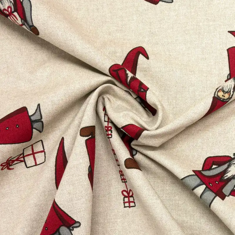 Sonderangebot Dekostoff, Panama, rot, natur, grau, Weihnachtsmotive