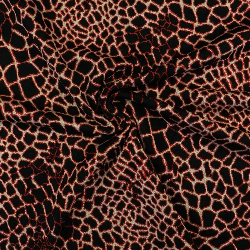 Sale Strickjacquard, schwarz, rot, beigegrau, abstrakt gemustert