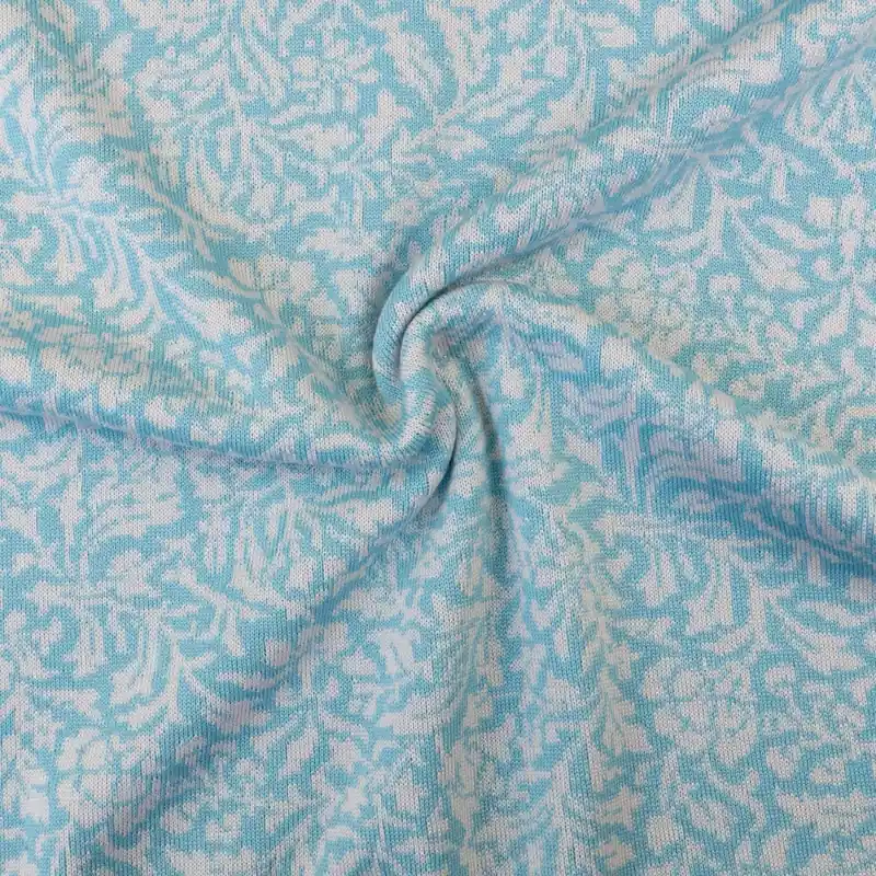 Schnäppchen Edler Double Face, Feinstrick, hellblau, silbergrau, floral gemustert