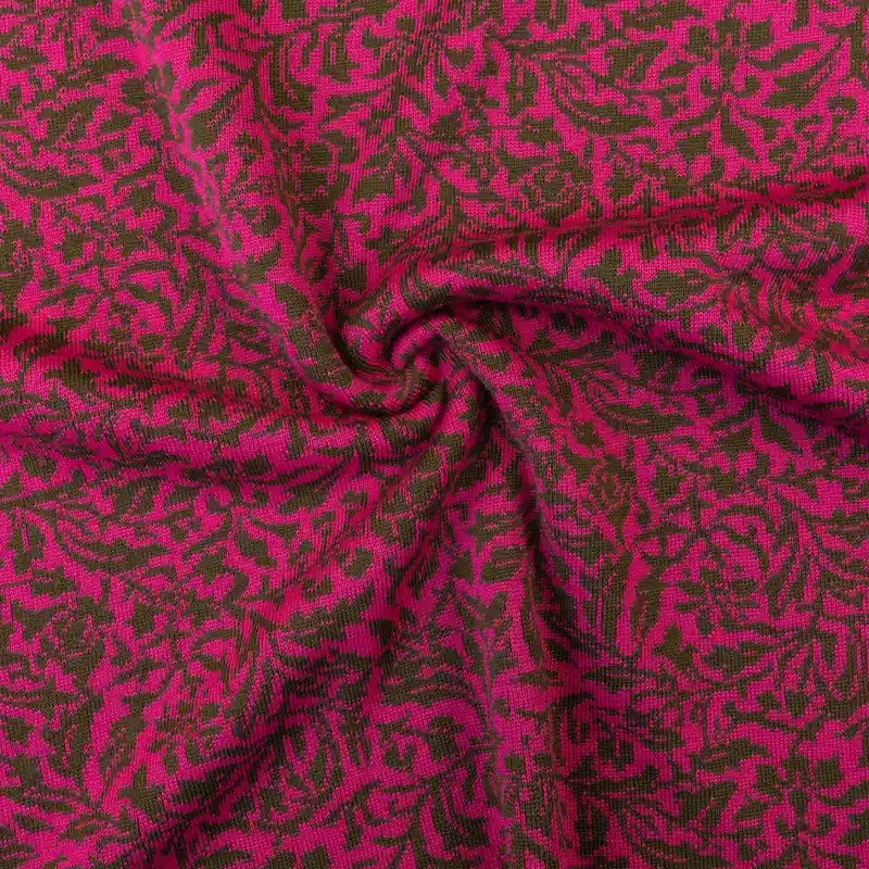 Rabatt Edler Double Face, Feinstrick, braun, pink, floral gemustert