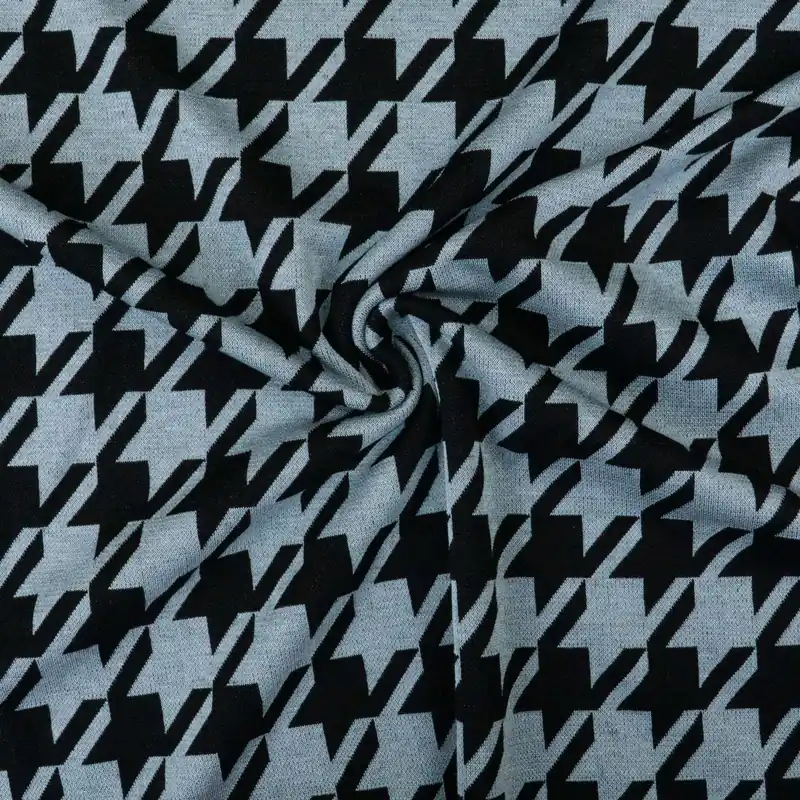 Begrenztes Angebot Strickjacquard, blaugrau, schwarz, Pepita