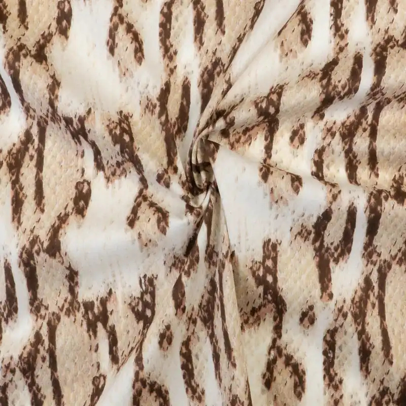 Baumwollstoff, Popeline, brauntöne, altrosa, Animal-Muster Markenprodukt