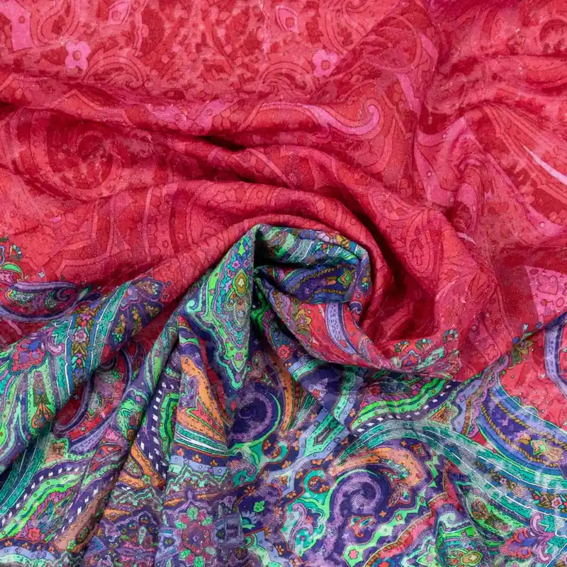 Jacquard, pink hell, Paisley-Muster, Panneau Neue Ware