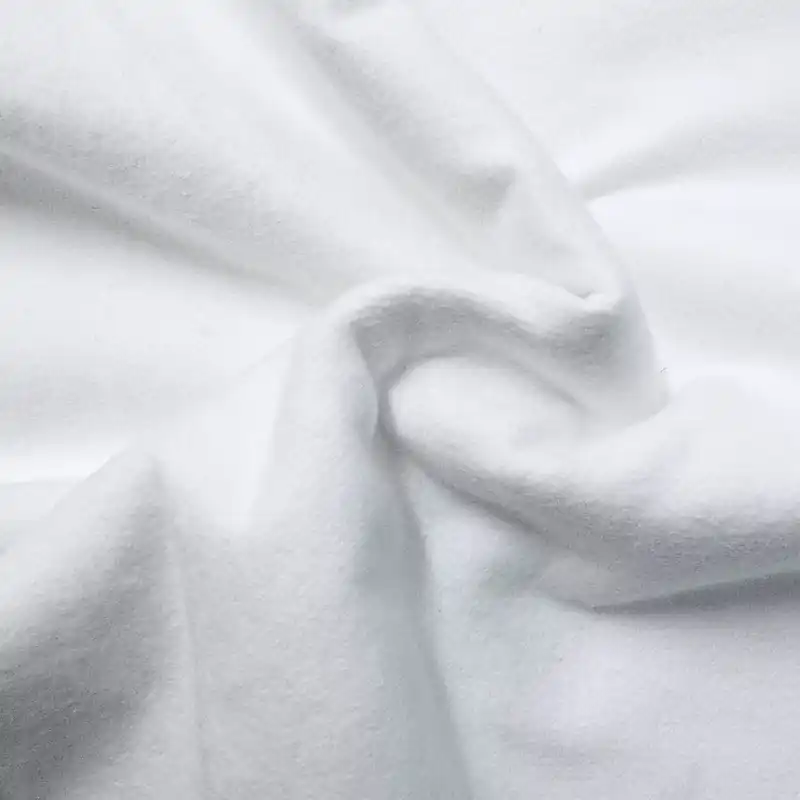 Kostenloser Rückversand Baumwollstoff, Molton, weiß, uni
