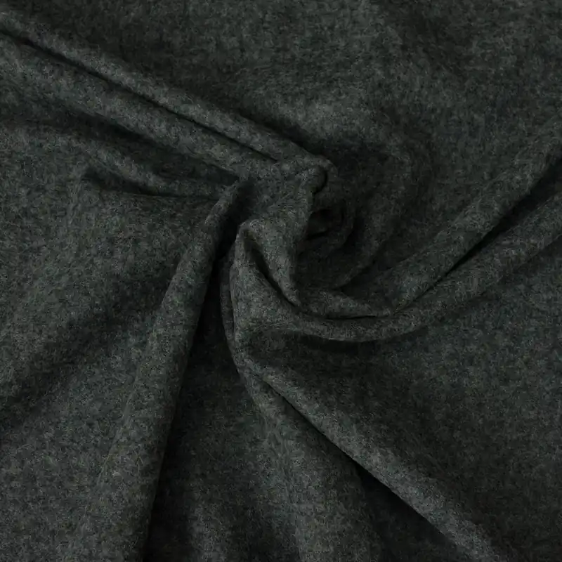 Wollstoff, Velour, dunkelgrau, meliert Neu Im Sortiment