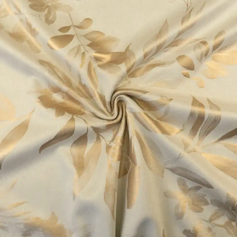 Weltweiter Versand Elastischer Velour, rosé, kupfer, florale Motive, Glanzeffekt