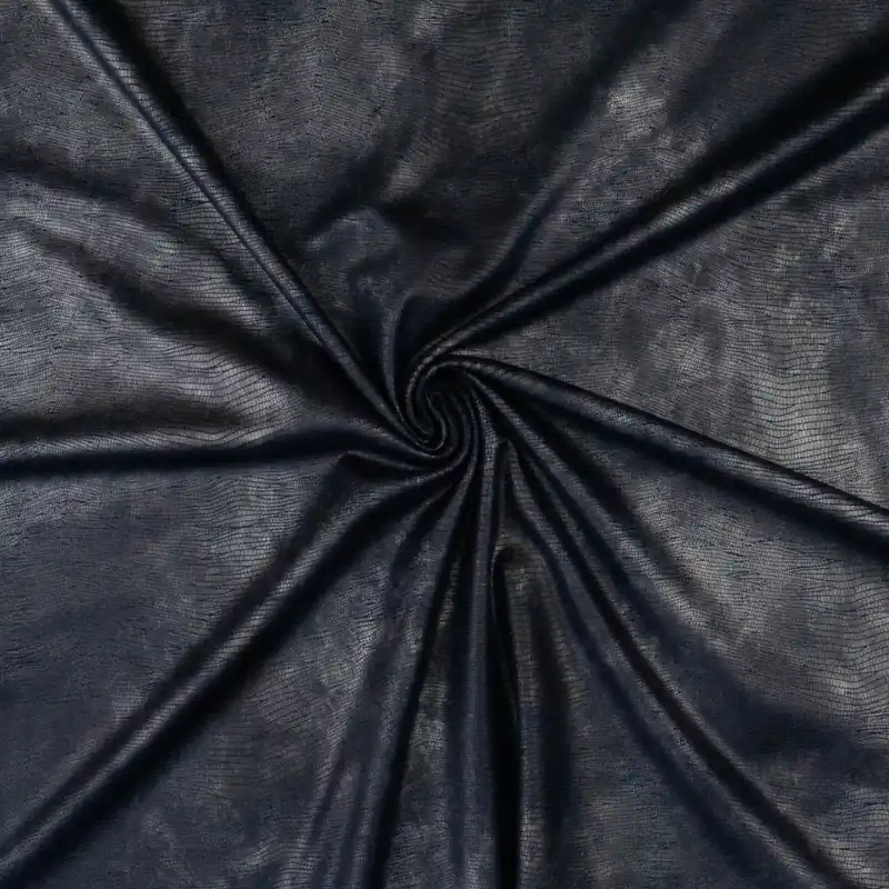 Elastischer Velour, dunkelblau, Animal-Muster, Glanzeffekt Neu Im Sortiment