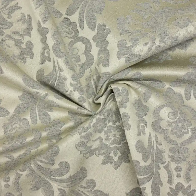 Schneller Versand Dekostoff, Damast, beige hell, grautöne, Arabesken