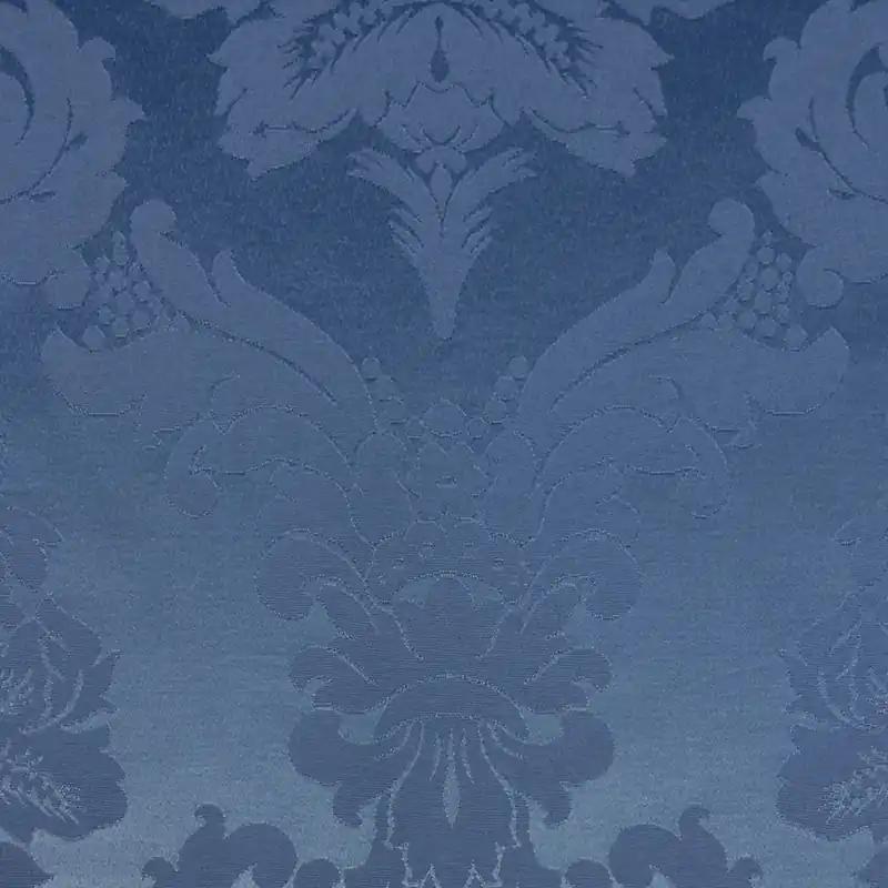 Direkt Vom Hersteller Dekostoff, Damast, royalblau, Arabesken, 2,80m Breite