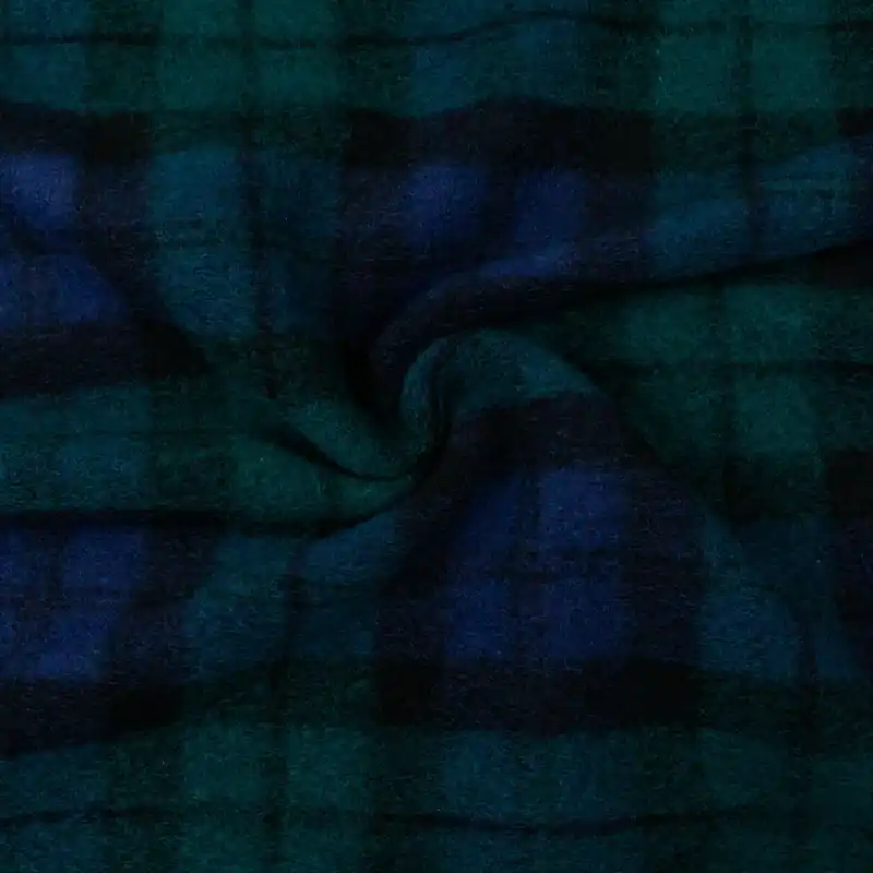 Versand Am Gleichen Tag Wollstoff, gekochte Wolle, schwarz, dunkelgrün, dunkelblau, Karo