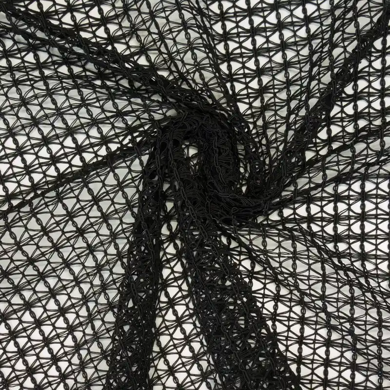 Kracherpreis Spitzenstoff, schwarz, grafisch gemustert