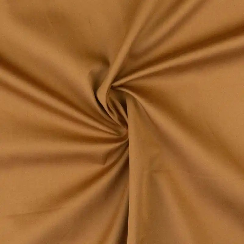 Schneller Versand Baumwollstoff, Satin, karamell, uni