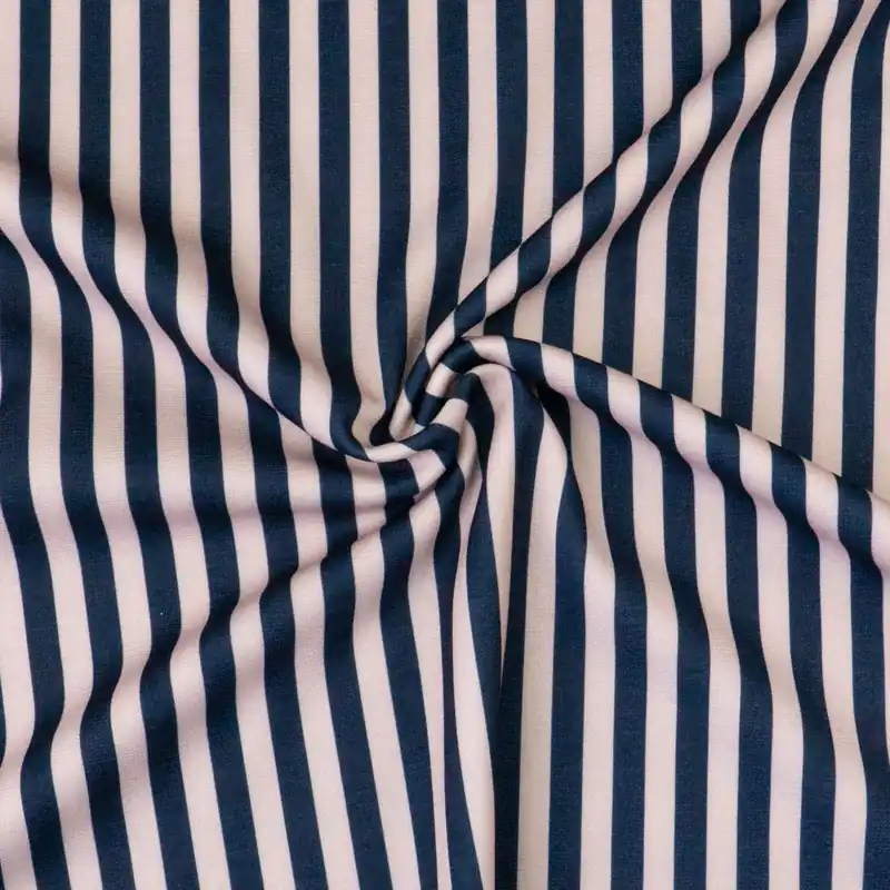 Interlock, Streifen, altrosé, dunkelblau Abverkauf