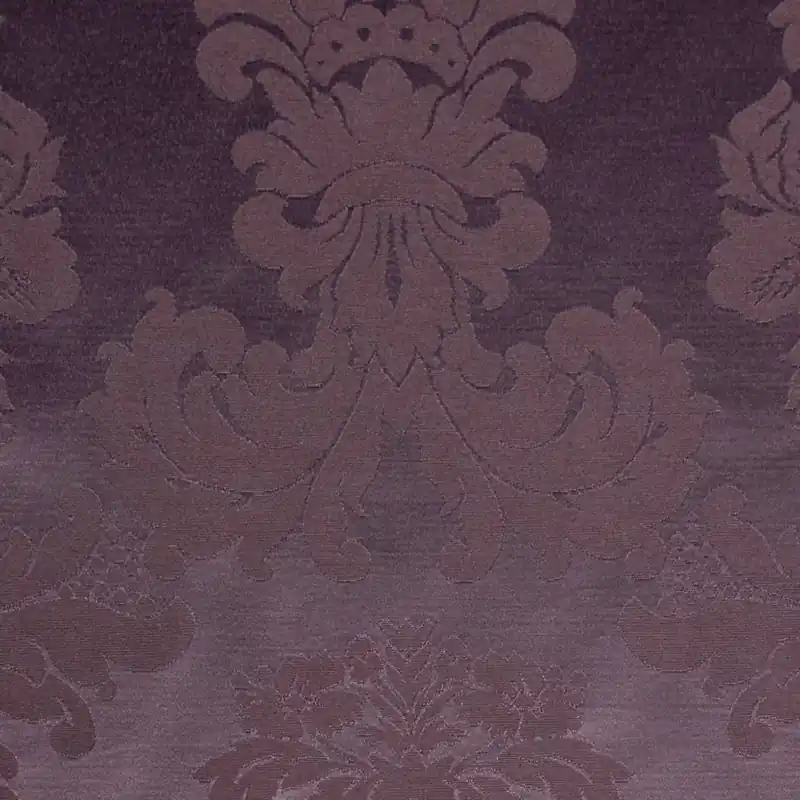 Dekostoff, Damast, lila, Arabesken, 2,80m Breite Sichere Zahlung