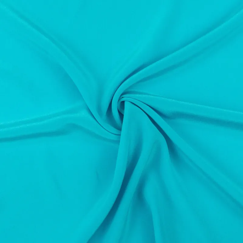 Seidenstoff, Crêpe de Chine, türkis, uni Mengenrabatt