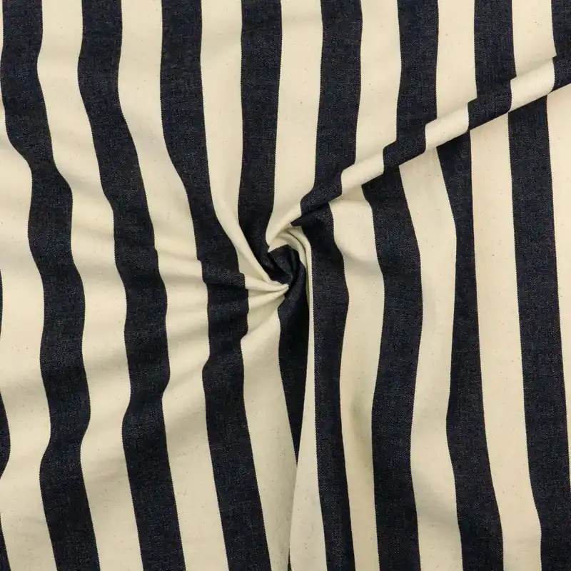 Top-Angebot Jeansstoff, dunkelblau, offwhite, Streifen