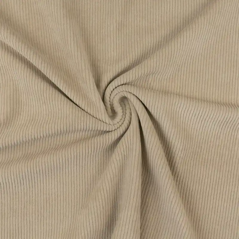 Neue Ware elastischer Nickistoff, beigegrau, uni, gerippt