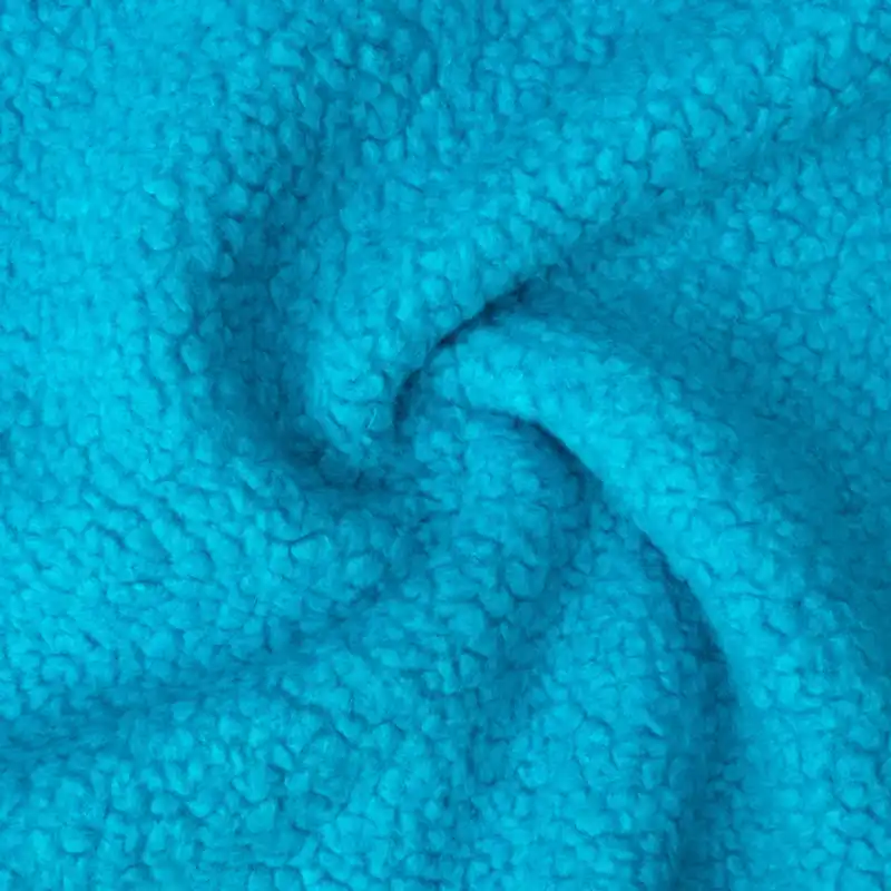 Plüschstoff, türkis, uni Geprüft
