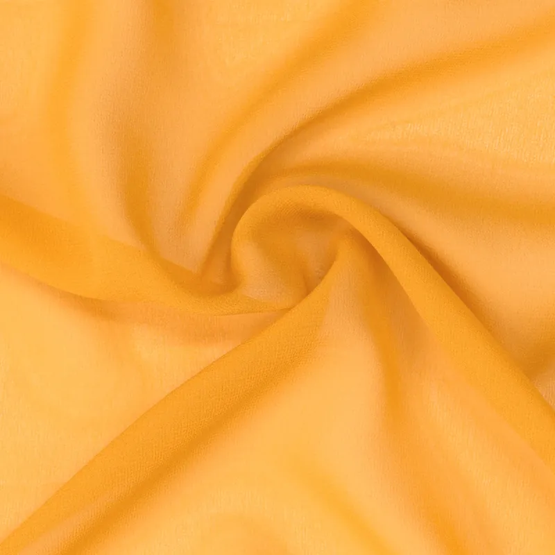 Must-Have Seidenstoff, Crêpe Georgette, curry, uni