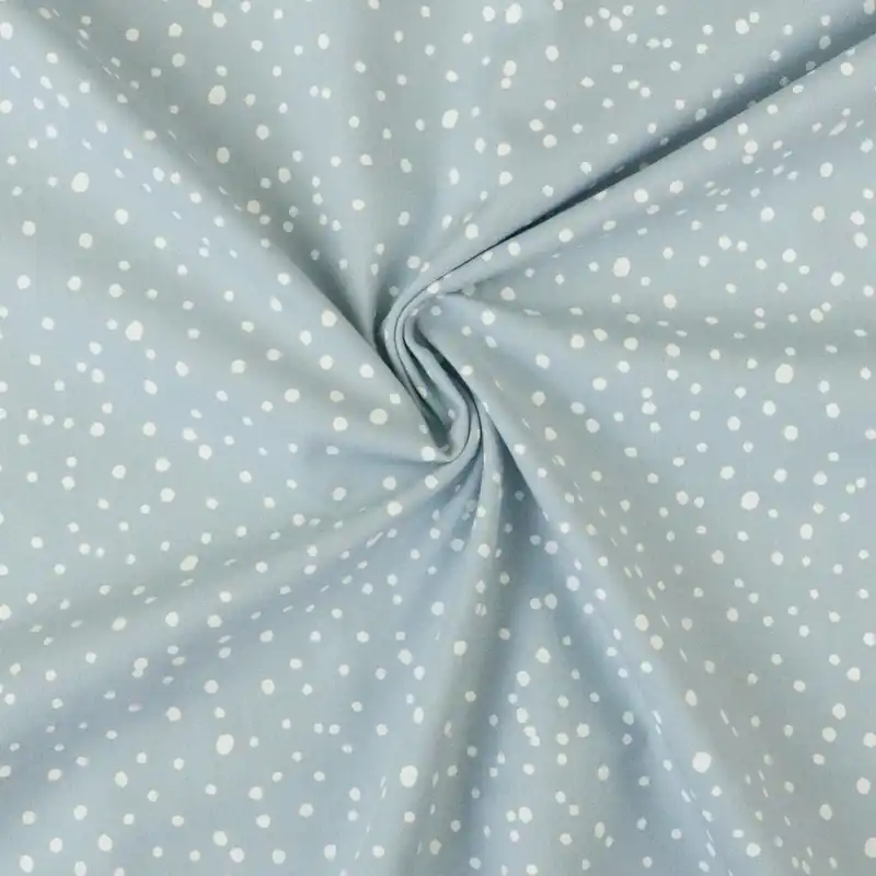 Baumwollstoff, Cretonne, mittelblau, offwhite, Tupfen Versand Am Gleichen Tag