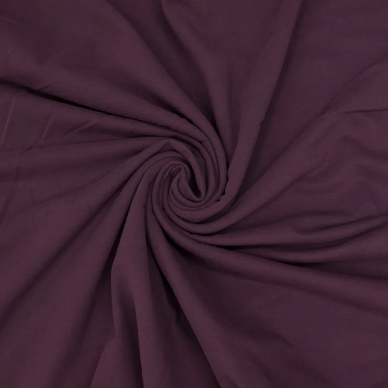 Neue Ware BIO Baumwollstoff, Sweatstoff, aubergine, uni