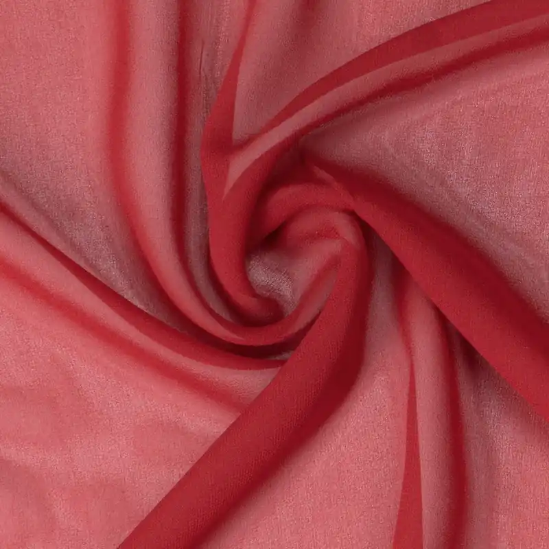 Seidenstoff, Crêpe Georgette, rot, uni Im Trend