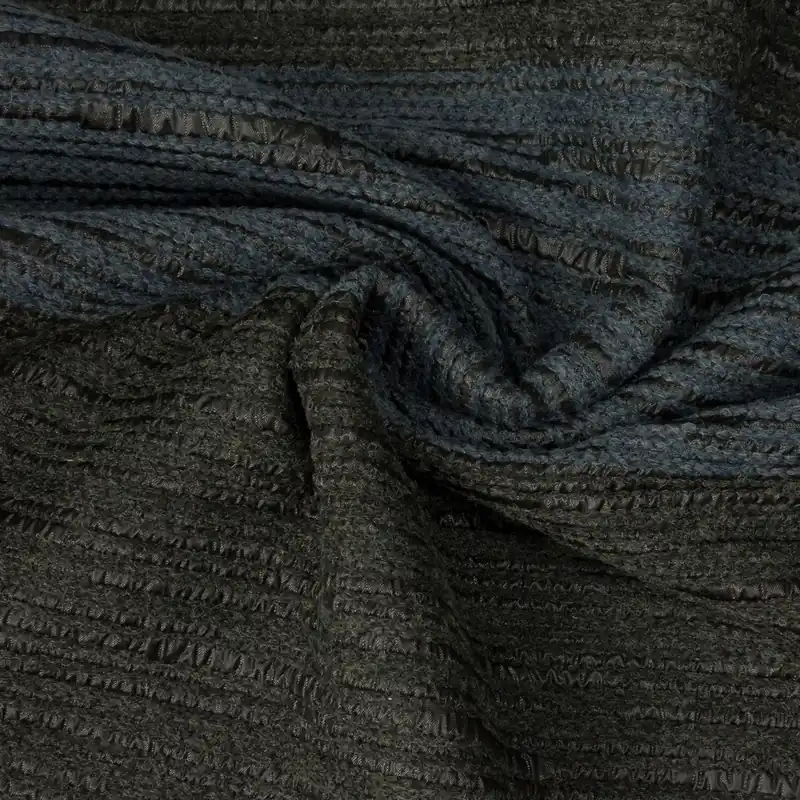 Jacquard, jeansblau, anthrazit, Streifen, Glanzeffekt Sale