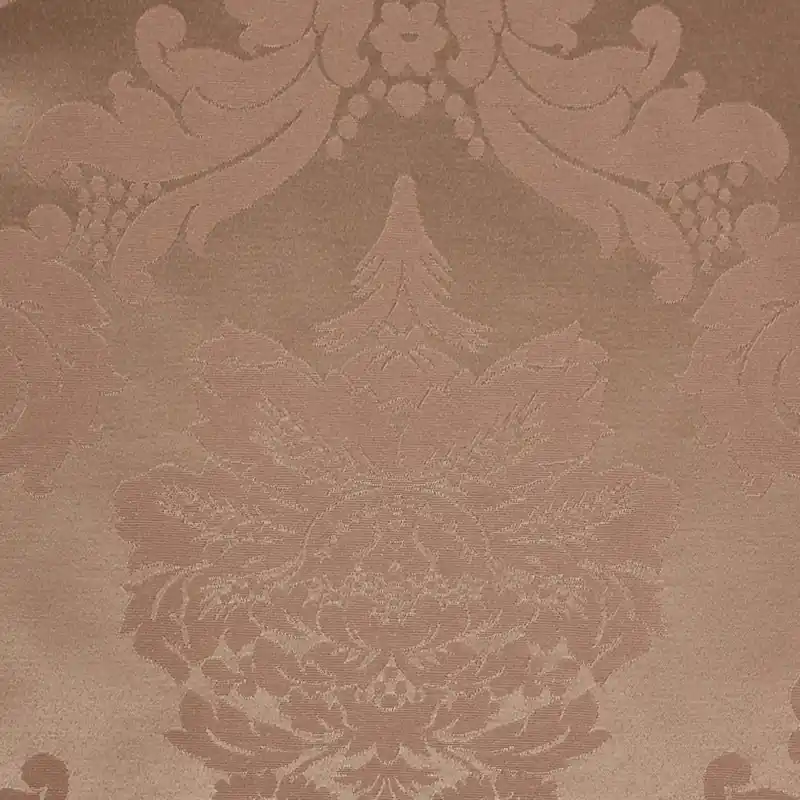 Dekostoff, Damast, rotbraun, Arabesken, 2,80m Breite Preiswert