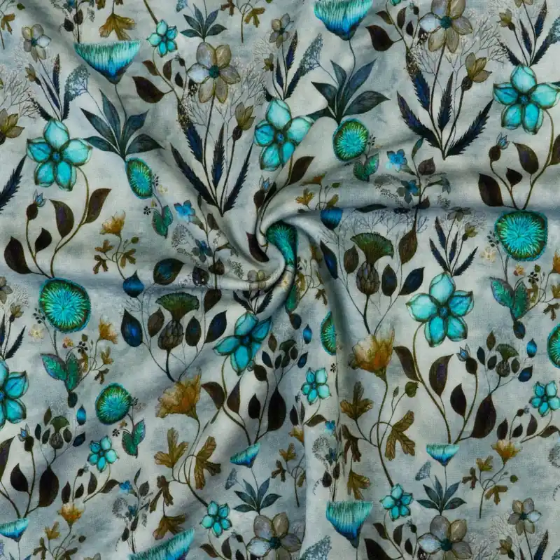 Punta di Roma, blautöne, türkis, brauntöne, florale Motive Kostenloser Versand