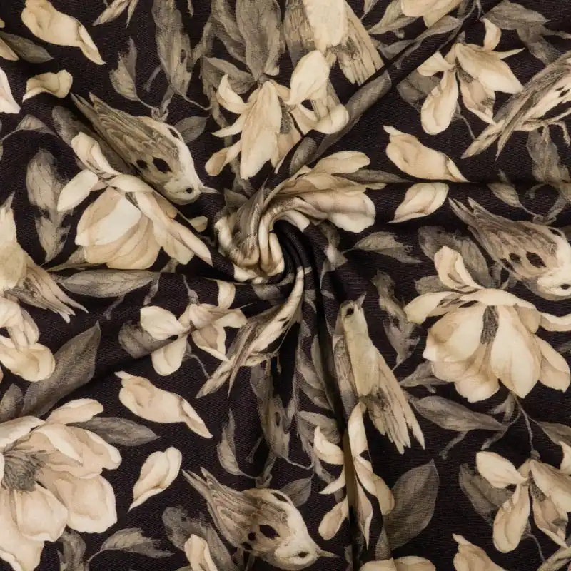 Günstig Punta di Roma, lila dunkel, rosatöne, florale Motive, Tiermotive