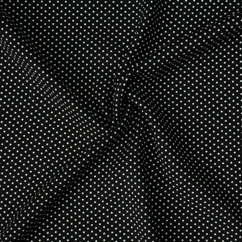 Preis Gesenkt Viskosestoff, Javanaise, schwarz, offwhite, Polka Dots