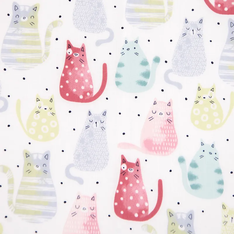 Baumwollstoff, Popeline, offwhite, rot, hellblau, hellgrün, Kindermotive – Tiere Meistverkauft