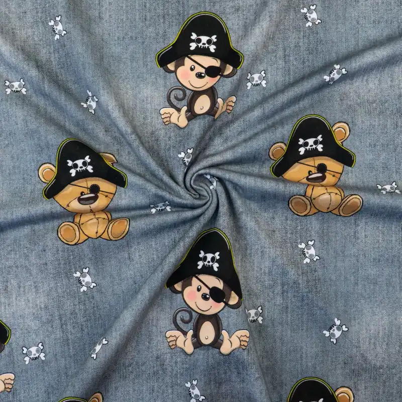 Baumwolljersey, grau, schwarz, weiß, beigetöne, Kindermotive – Figuren Versand Am Gleichen Tag