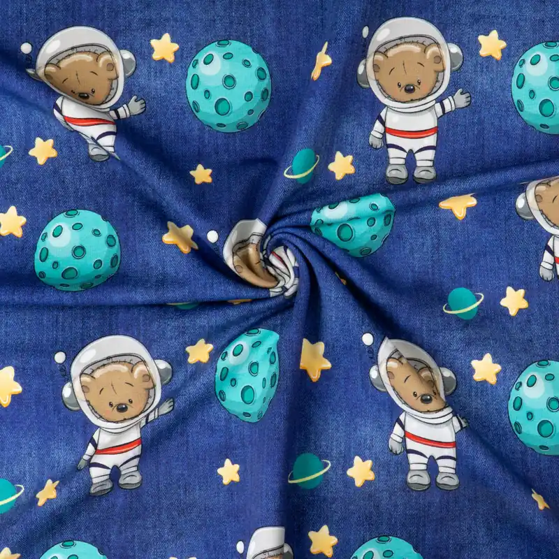 Markenware French Terry, mint, blau, rot, gelb, Kindermotive – Tiere