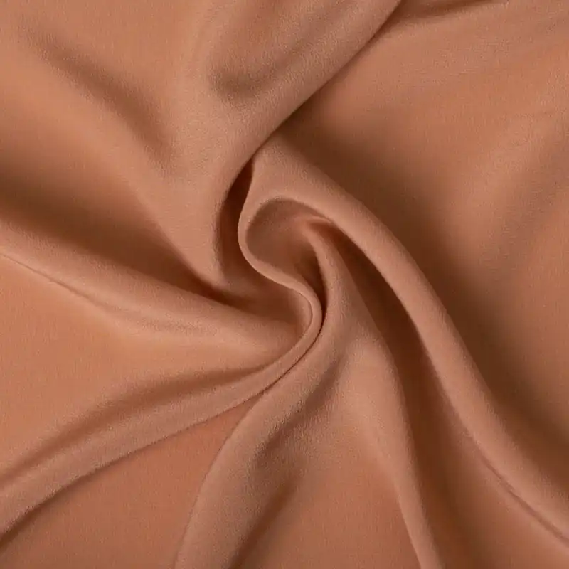 Neue Ware Seidenstoff, Crêpe, nude dunkel, uni