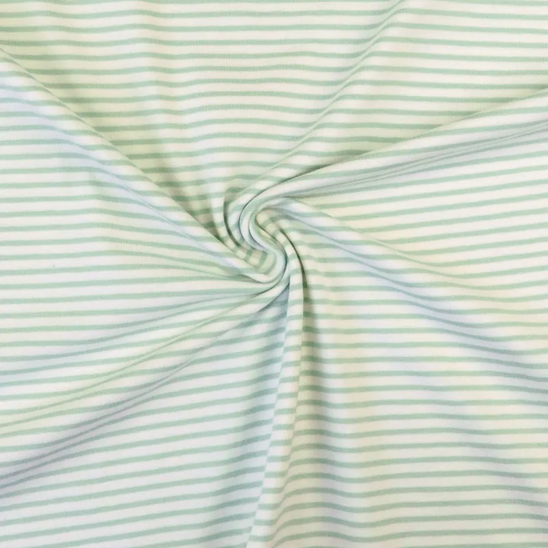 Baumwolljersey, offwhite, mint, Streifen Must-Have