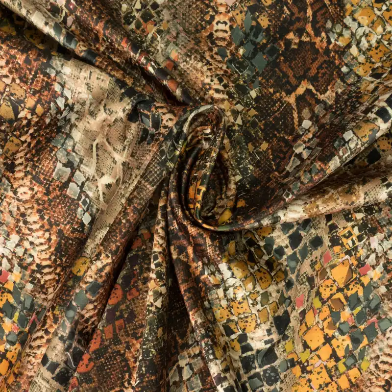 Billig Satin, brauntöne, grau, beige, Animal-Muster