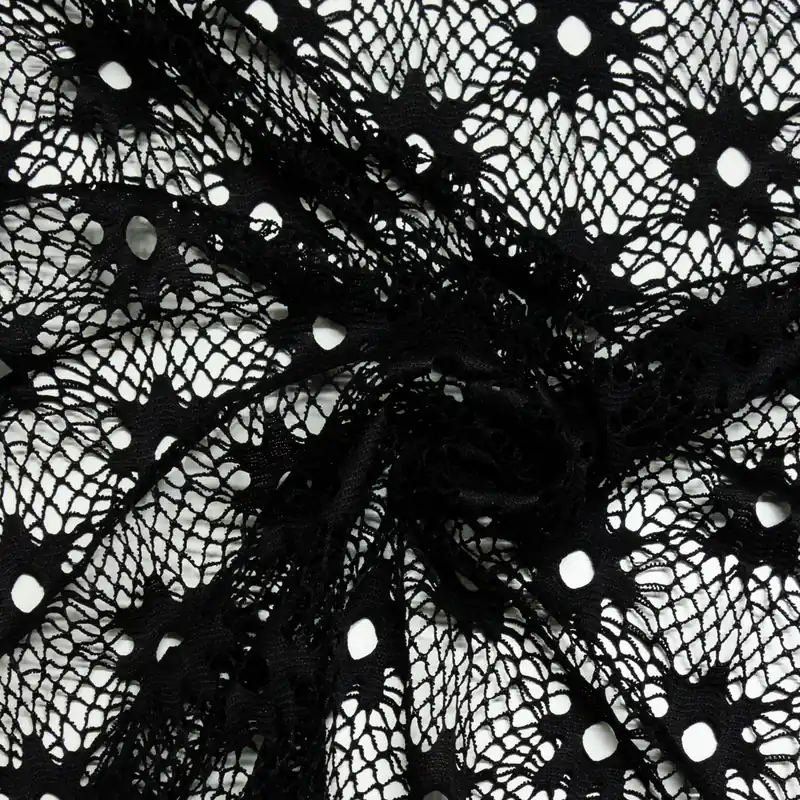 Spitzenstoff, schwarz, florale Motive Saisonangebot