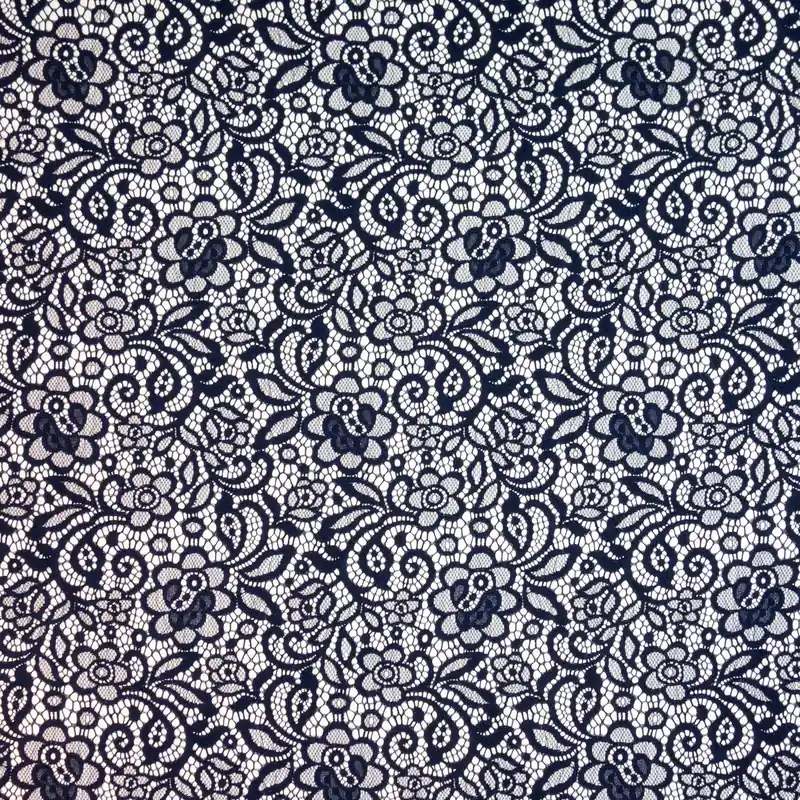 Kracherpreis Spitzenstoff, silber, dunkelblau, florale Motive