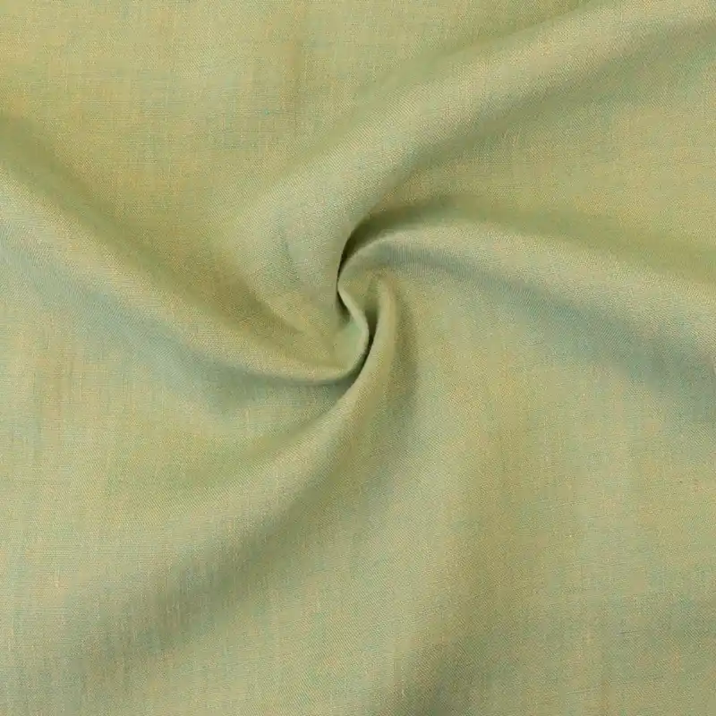 Heute Kaufen Leinenstoff, mint dunkel, pastellgelb, bicolor