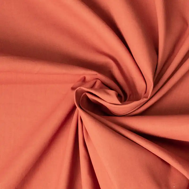 Abverkauf BIO Baumwollstoff, Cretonne, terracotta, uni