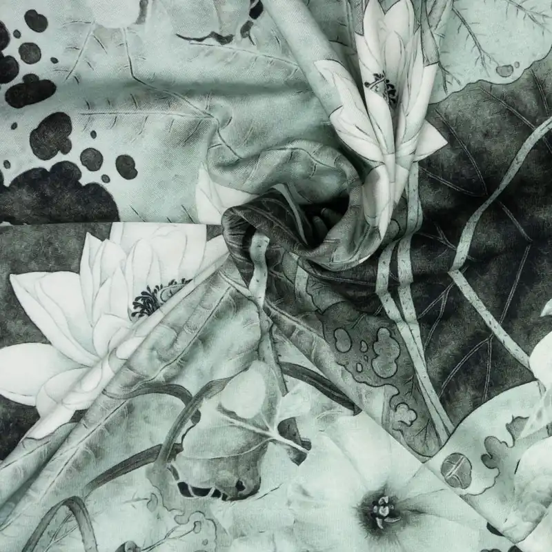 Nur Heute Punta di Roma, grau , grün, florale Motive