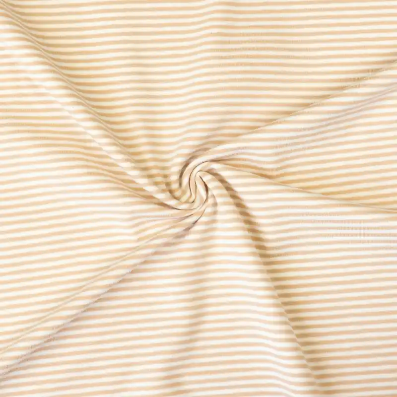 Baumwolljersey, beige, offwhite, Streifen Aktuell