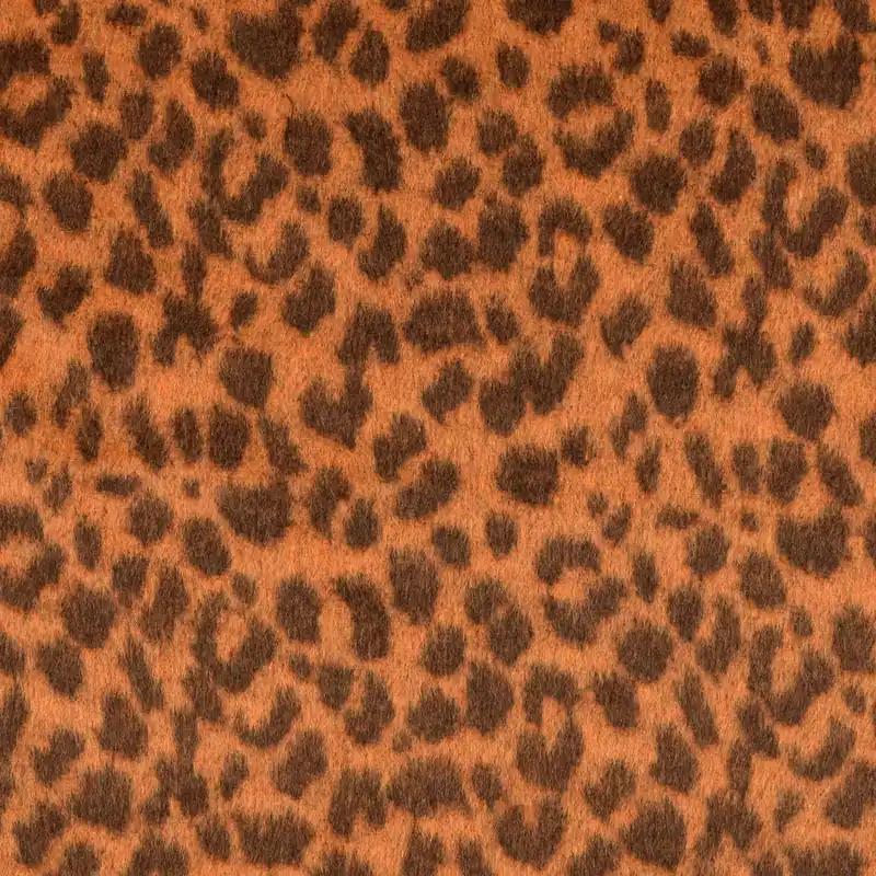 Mantelvelour, dunkelbraun, rost, Animal-Muster Neuheit