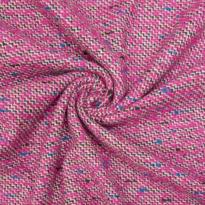 Garantierte Lieferung Buntgewebe, pink, schwarz/weiß, blau, Webstruktur