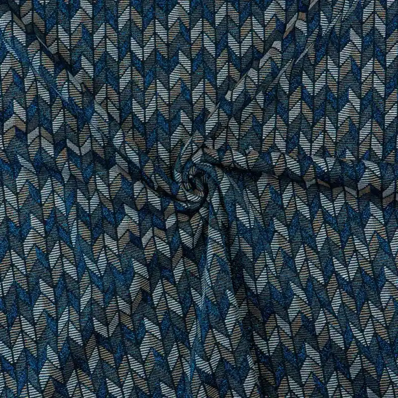 Kostenloser Versand Strickjacquard, beige, hellgrau, taupe dunkel, blau, grafisch gemustert