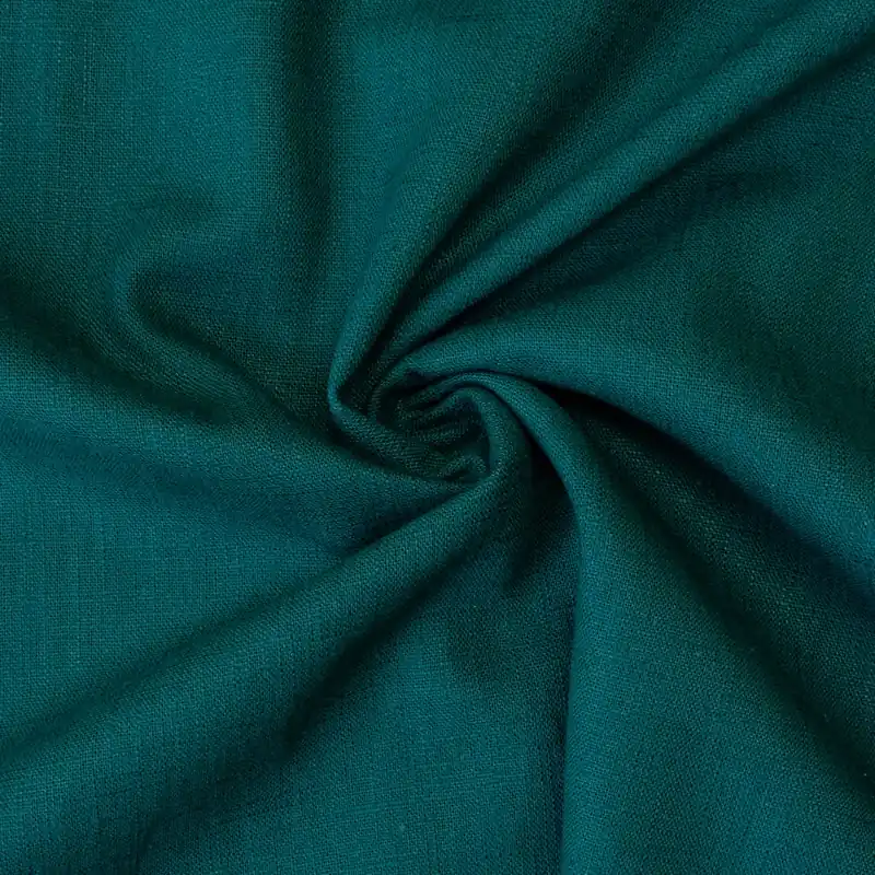 Garantierte Lieferung Leinenstoff, petrol, uni