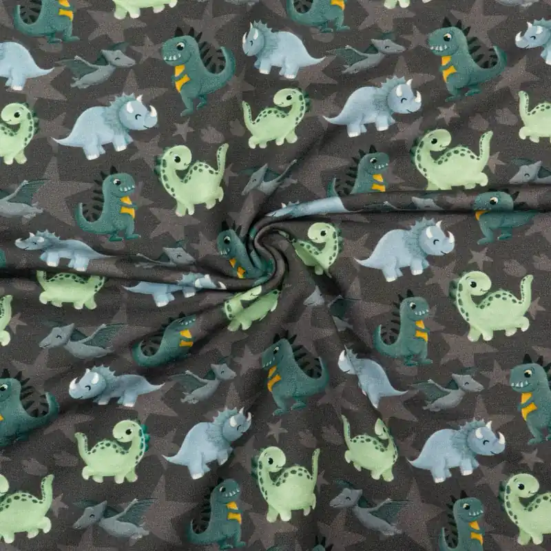 French Terry, pink, orange, lila, schwarz, Kindermotive – Tiere Mega-Angebot